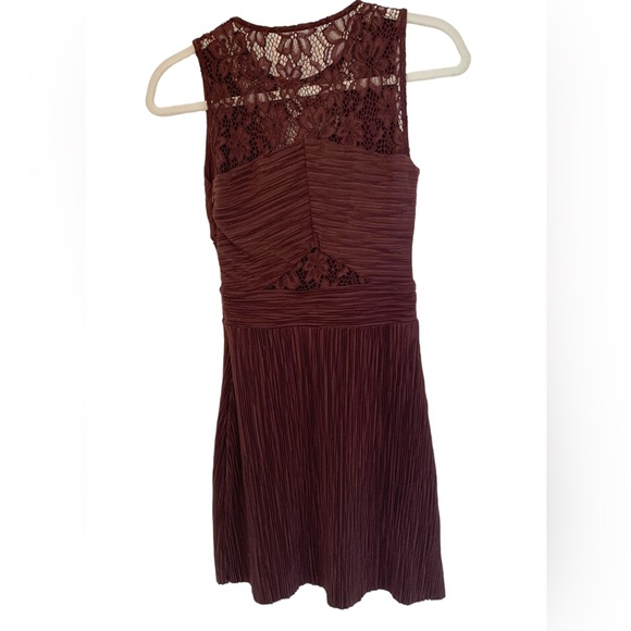 All Saints Ula Mini Dress Burgundy Size S - Picture 4 of 10